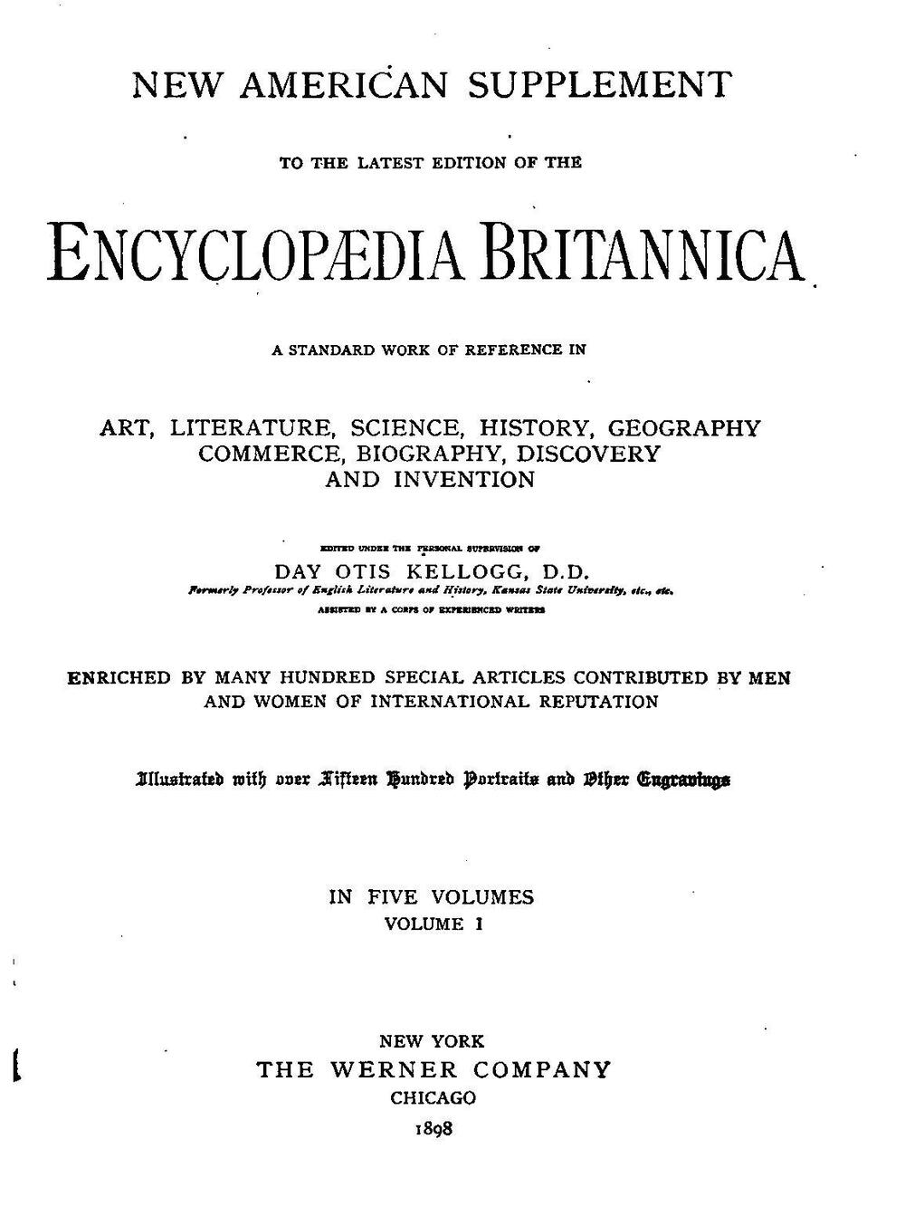 Cover für New American supplement to the latest edition of the Encyclopædia