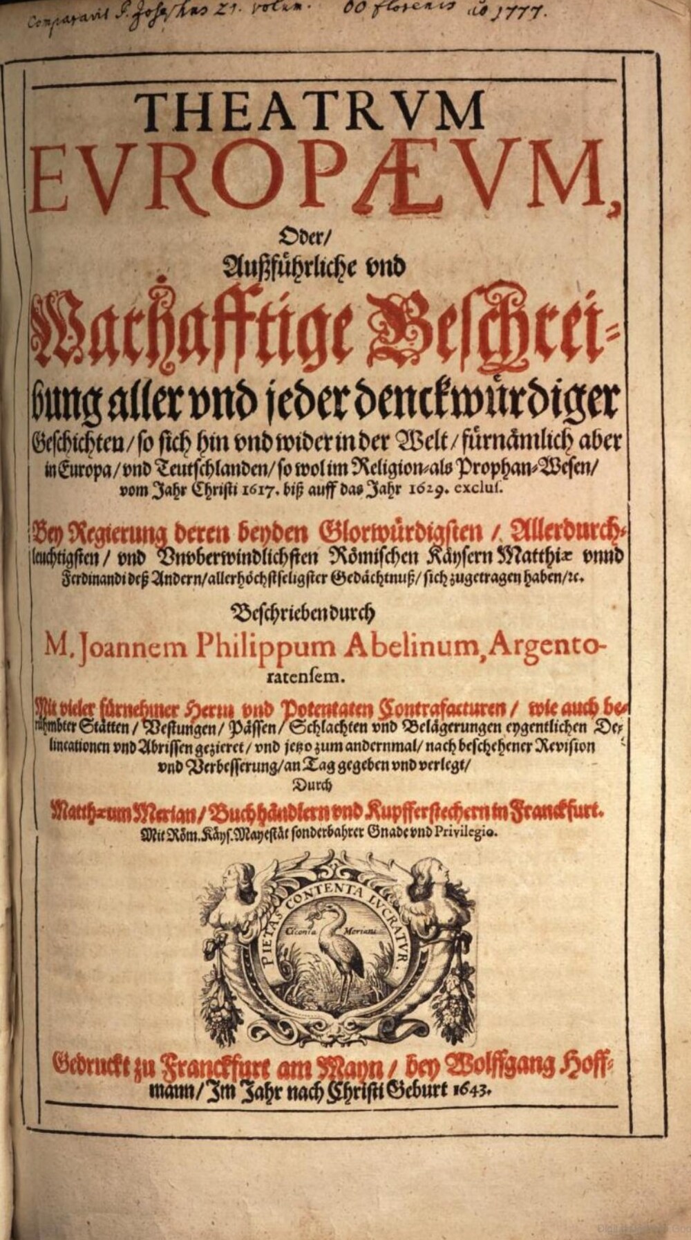 Cover für Theatrum Europaeum
