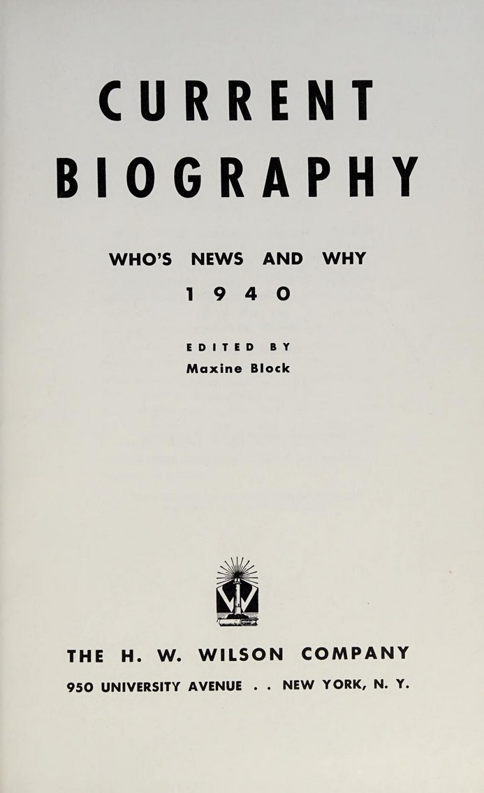 Cover für Current biography Yearbook