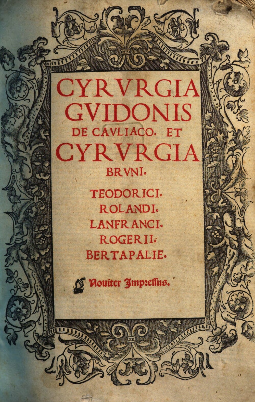 Cover für Cyrurgia Guidonis de Cauliaco