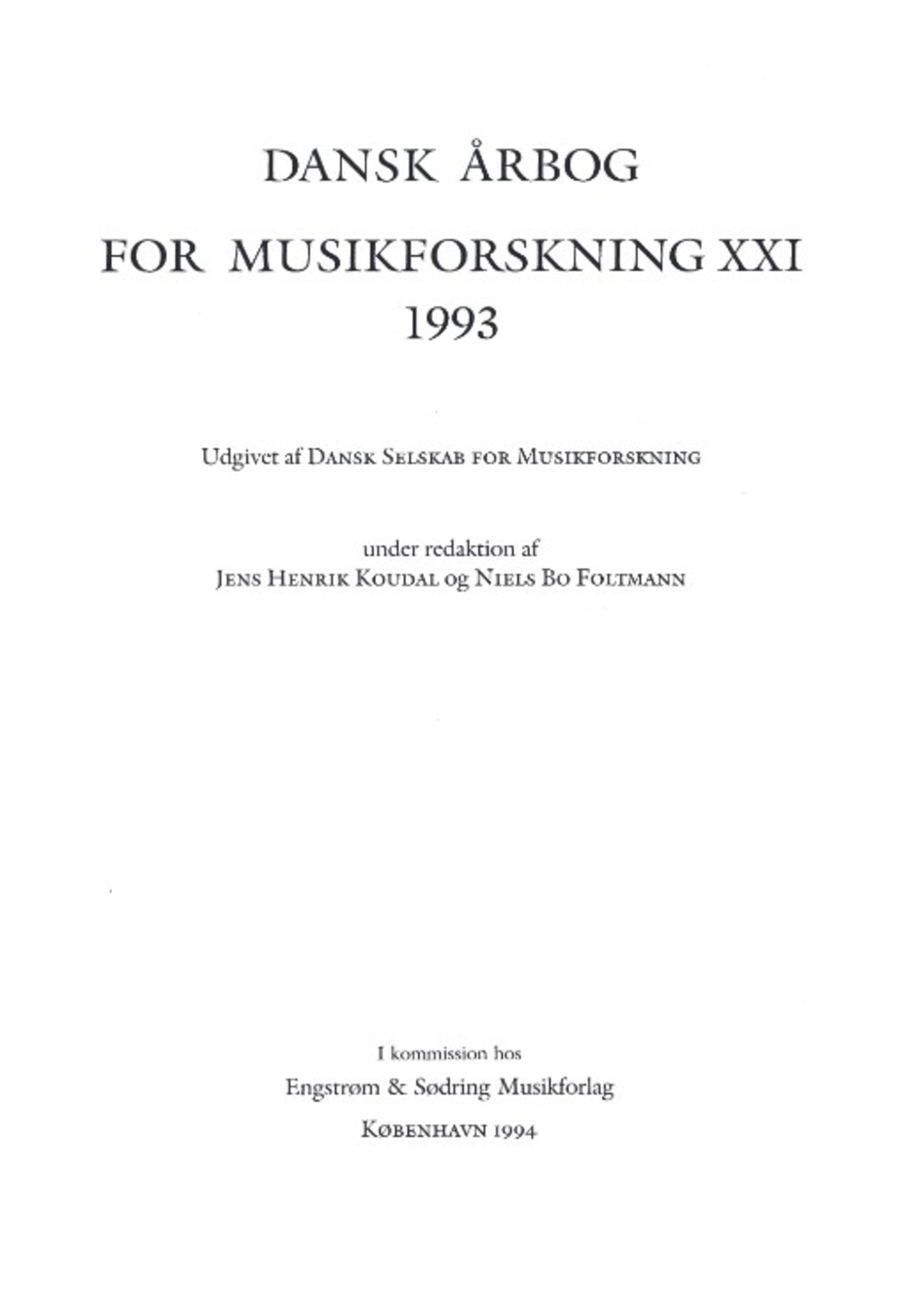 Cover für Dansk årbog for musikforskning