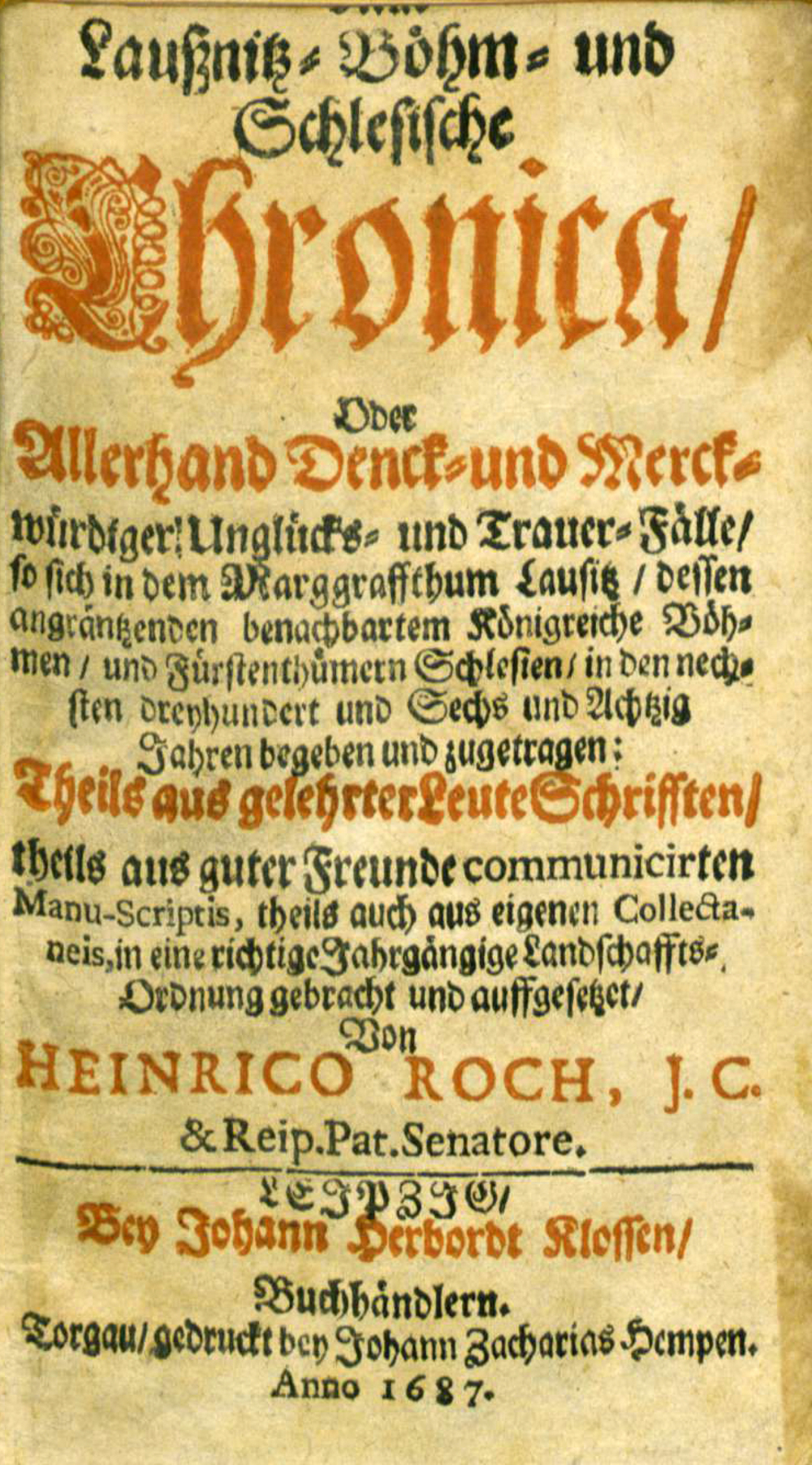 Cover für Neue laußnitz- boehm- und schlesische Chronica