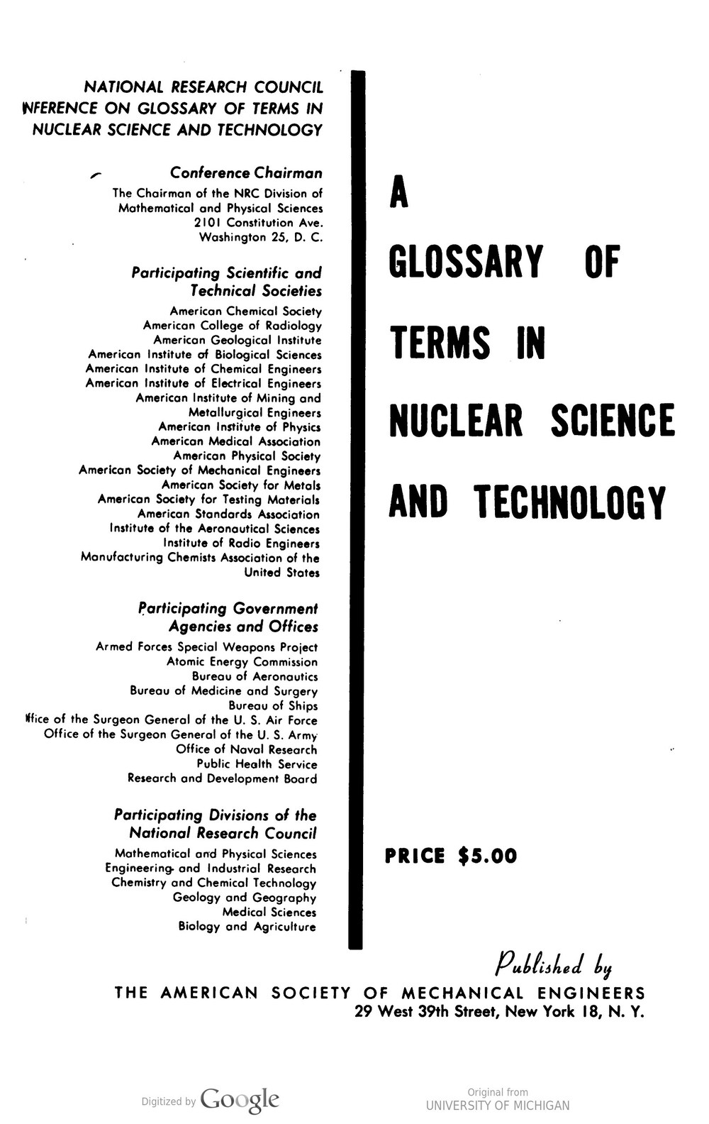 Cover für A glossary of terms in nuclear science and technology