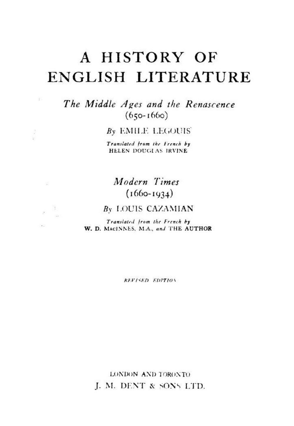 Cover für A history of English literature