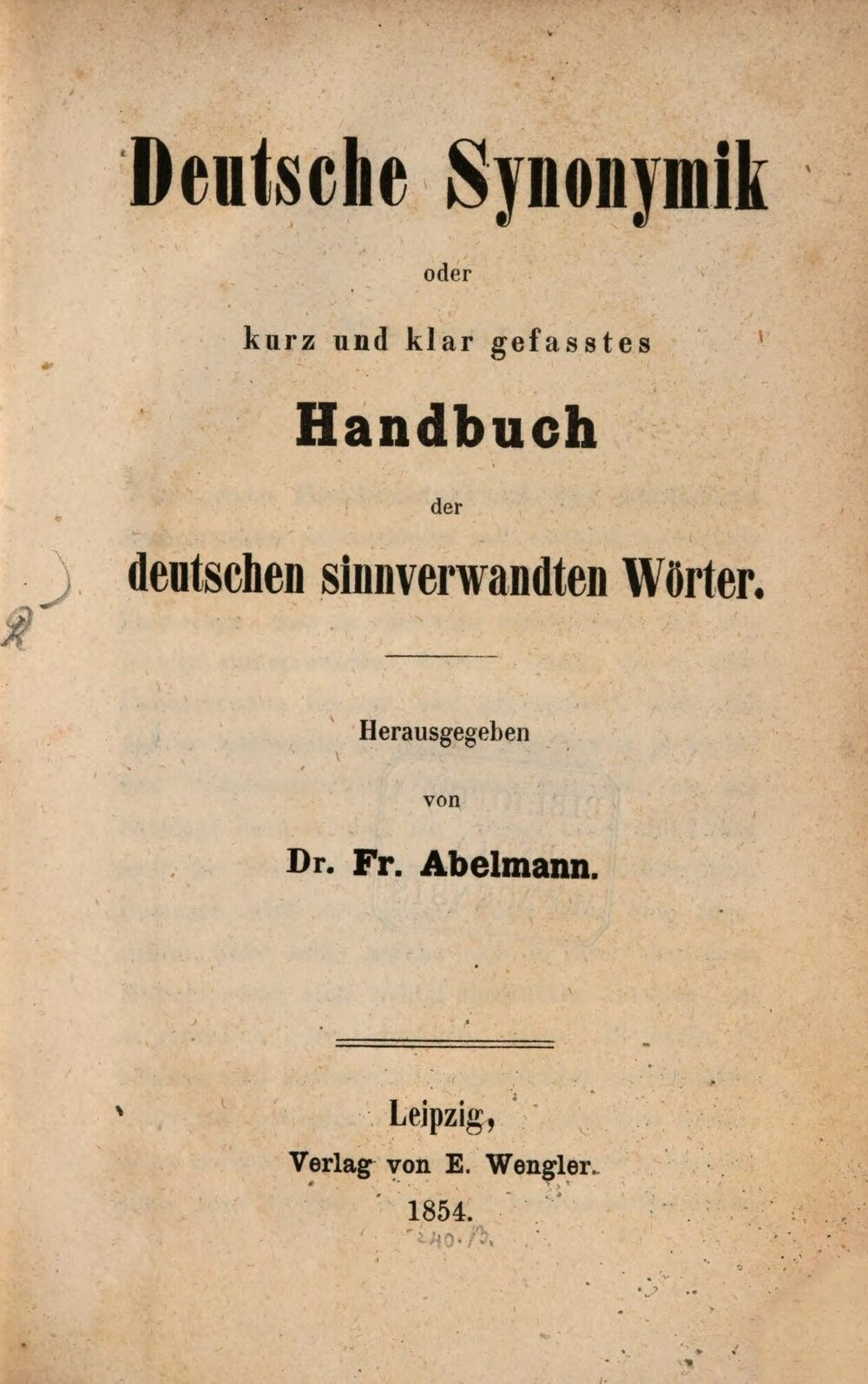 Cover für Deutsche Synonymik
