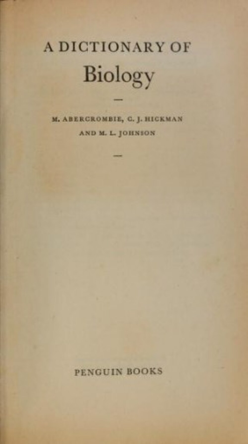 Cover für A dictionary of biology