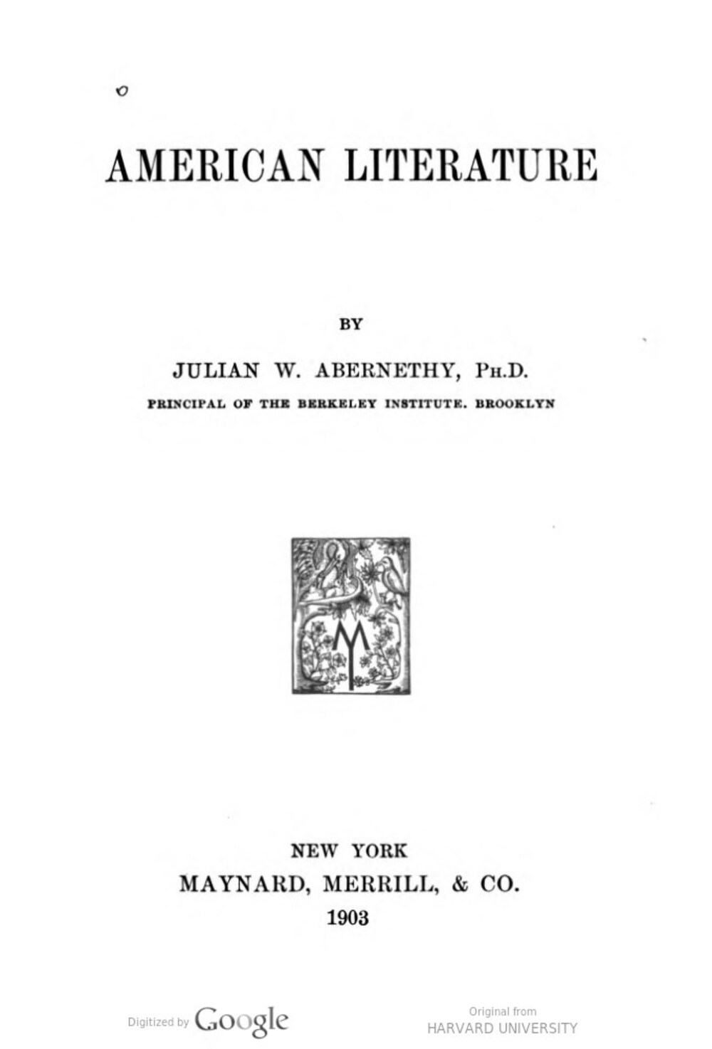 Cover für American literature