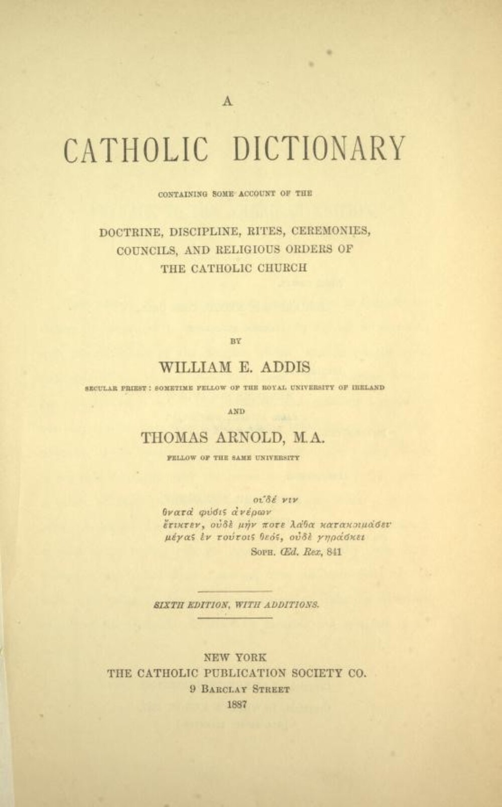 Cover für A catholic dictionary
