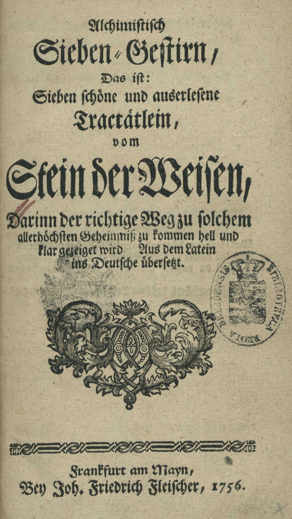 Cover für Hermetis Trismegisti Guelden Tractaetlein, Von der Compostion des Steins der Weisen, in sieben Capittel abgetheilet