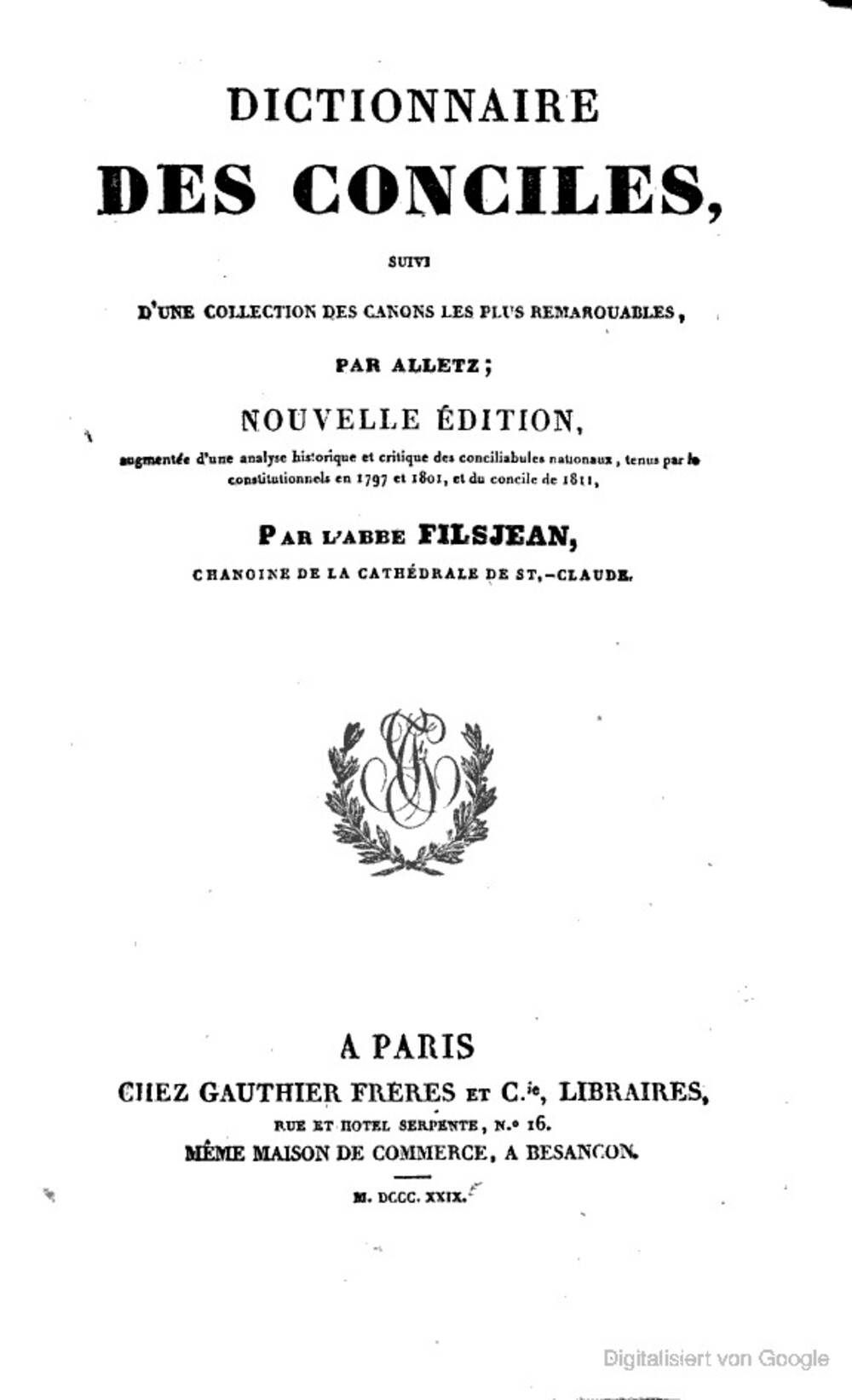 Cover für Dictionnaire des conciles