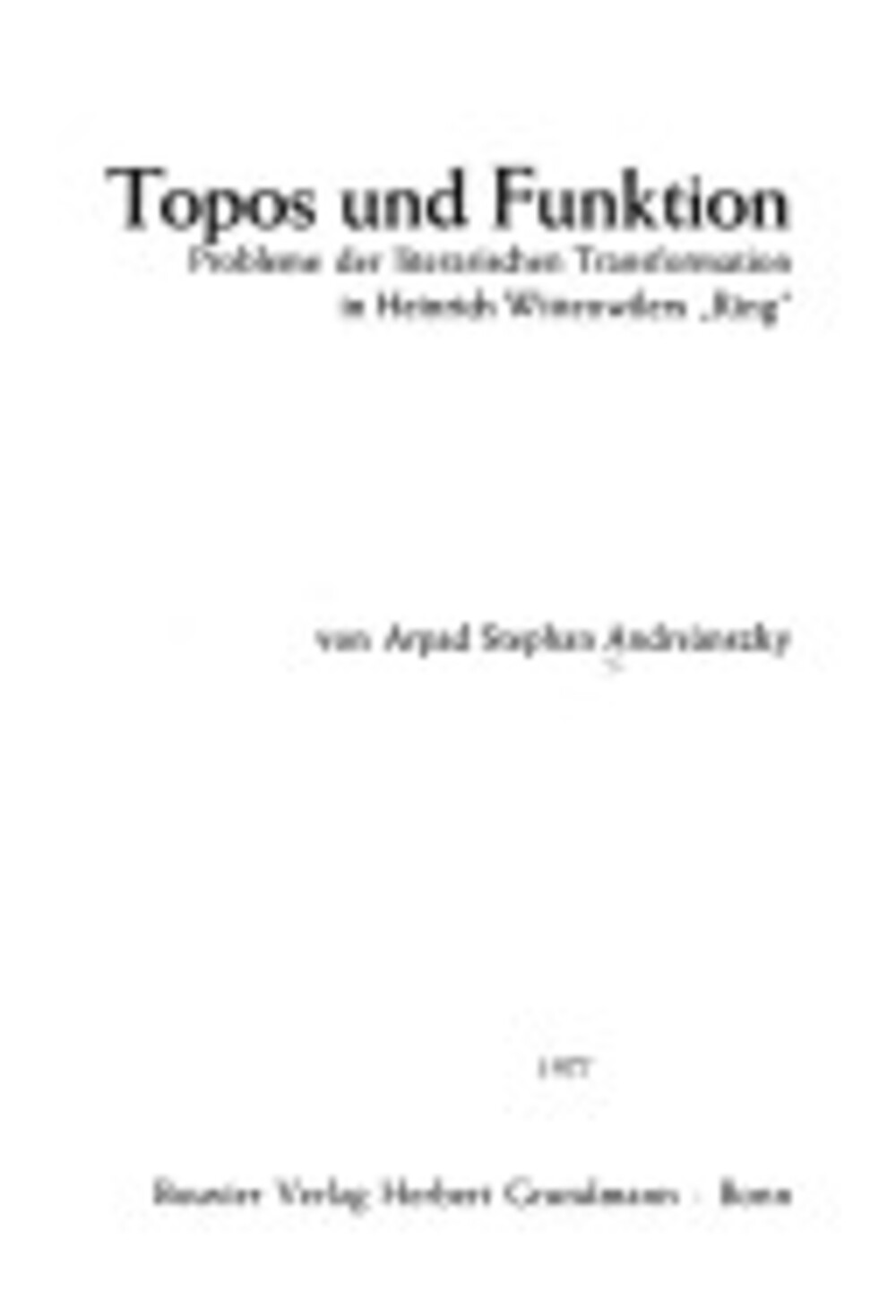 Cover für Topos und Funktion