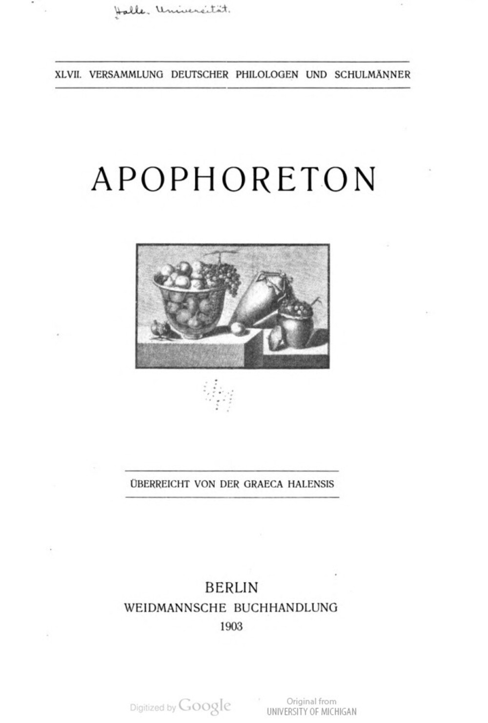 Cover für Apophoreton