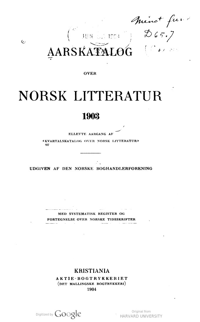 Cover für Årskatalog over norsk litteratur