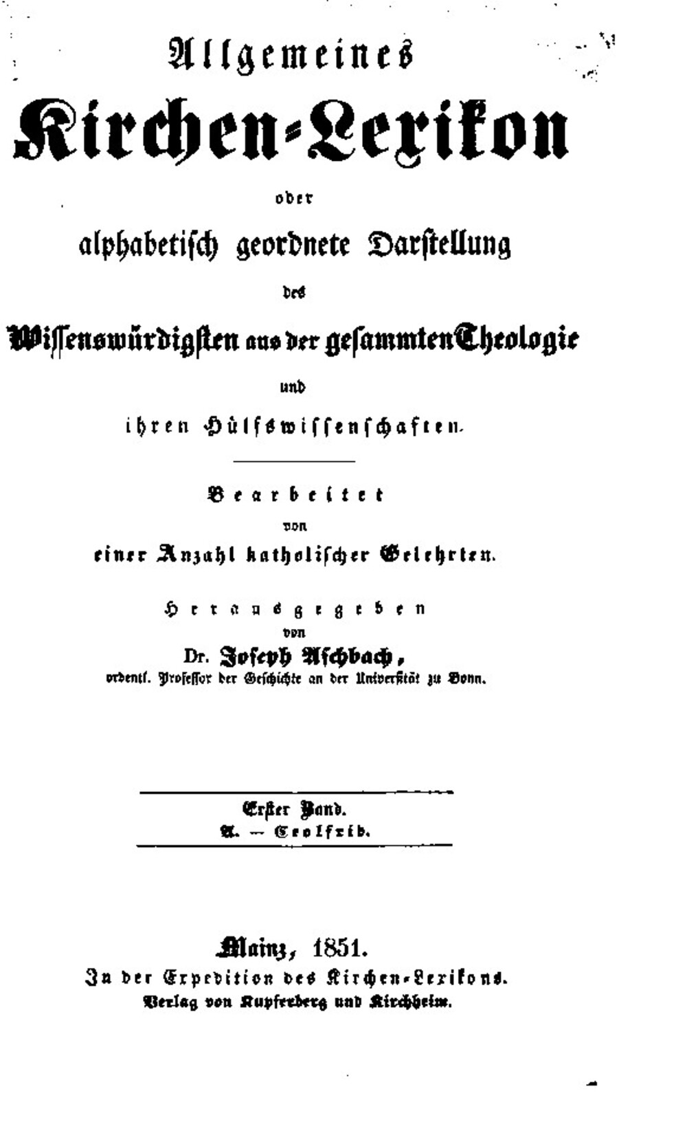 Cover für Allgemeines Kirchen-Lexikon