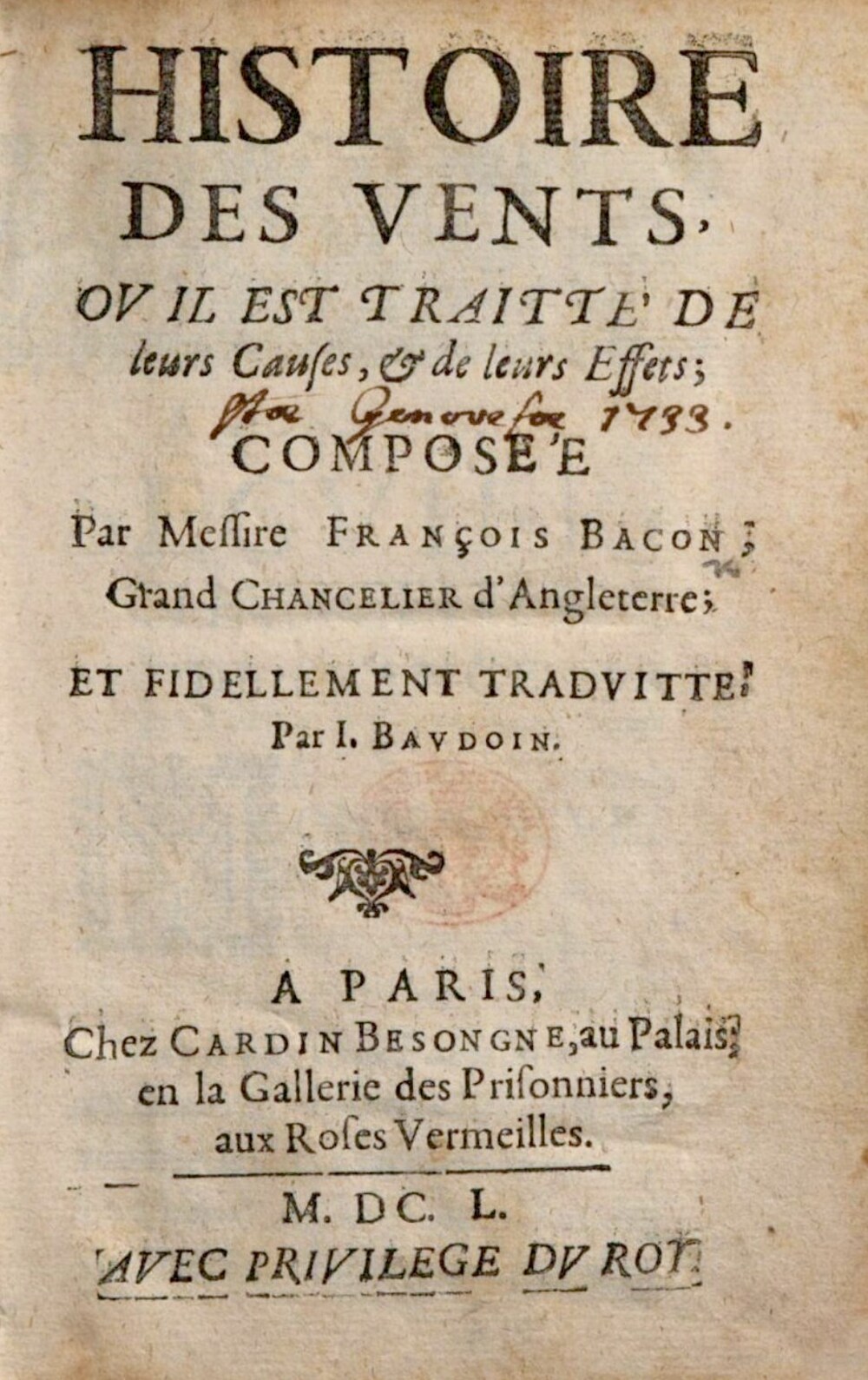 Cover für Histoire des vents