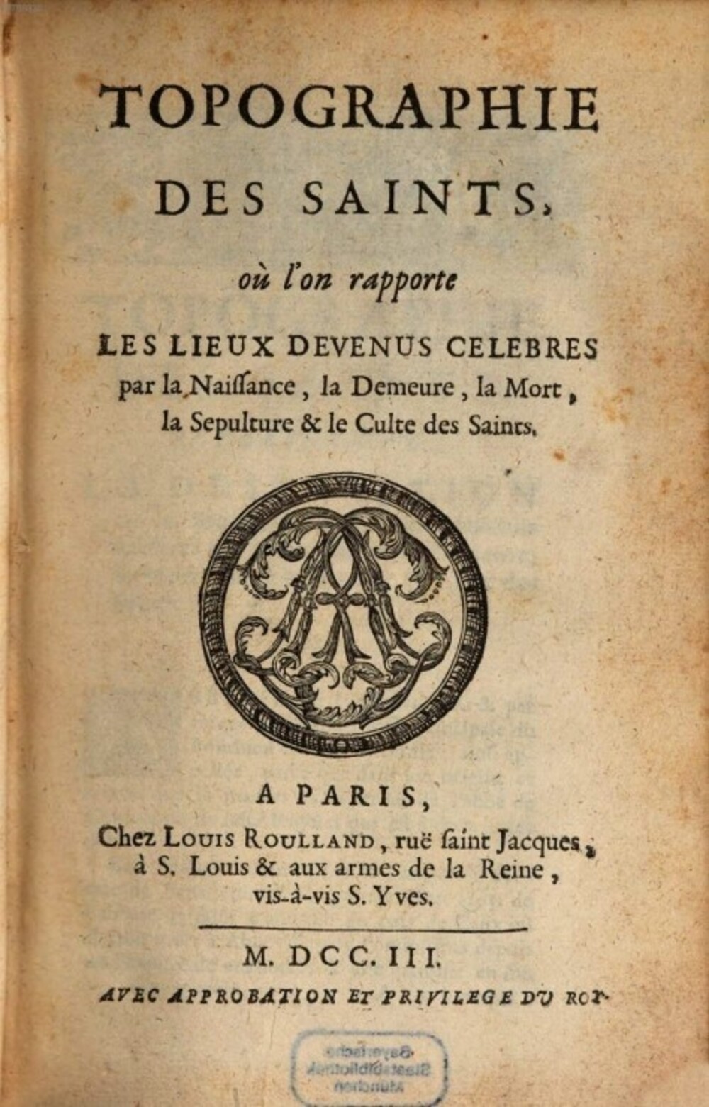 Cover für Topographie des saints