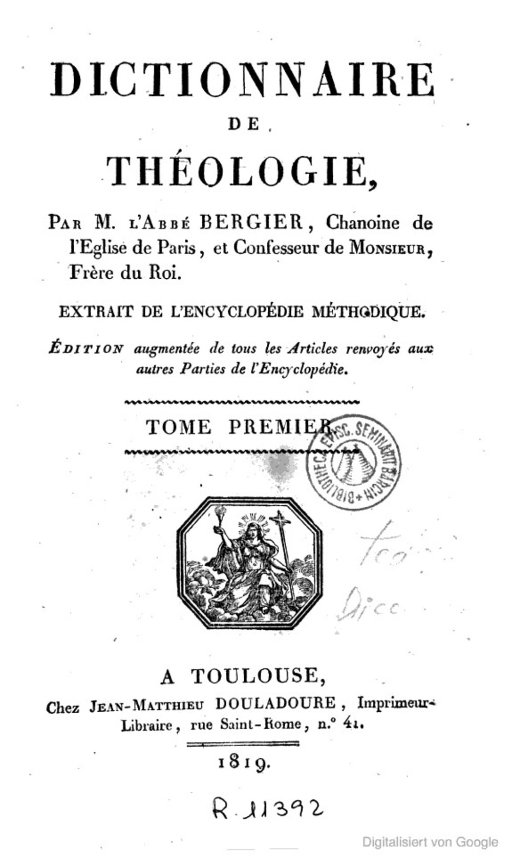 Cover für Dictionnaire de théologie
