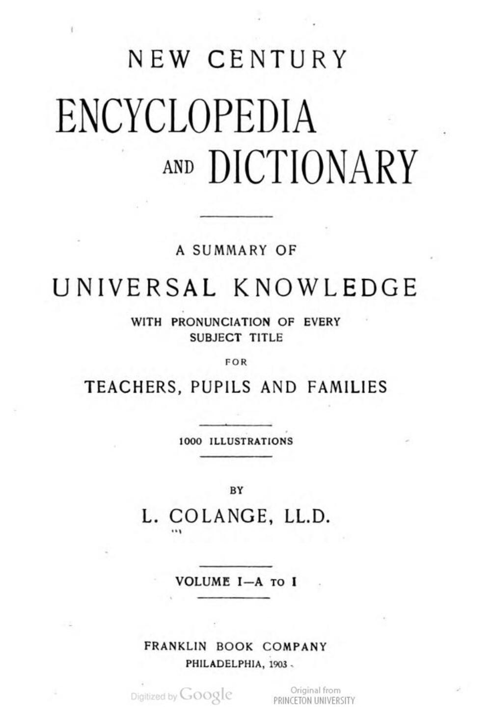 Cover für New century encyclopedia and dictionary