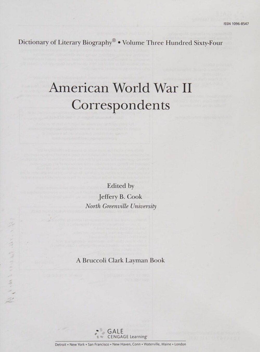 Cover für American World War II correspondents