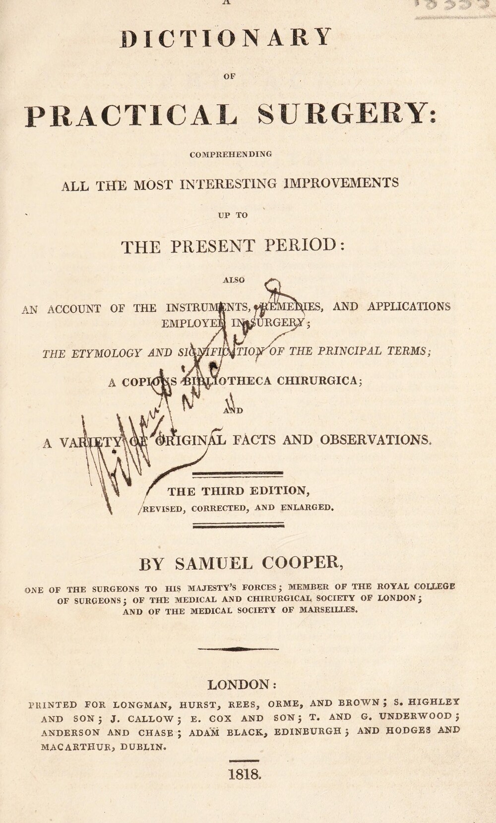Cover für A dictionary of practical surgery