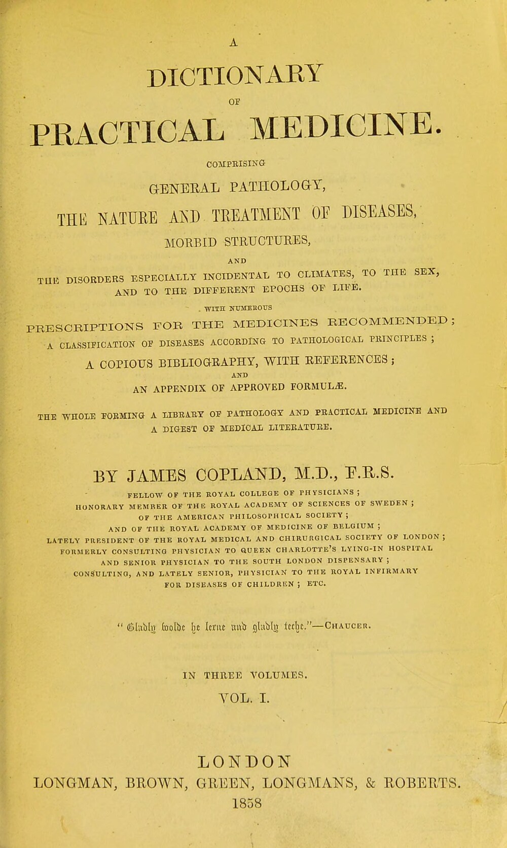 Cover für A dictionary of practical medicine