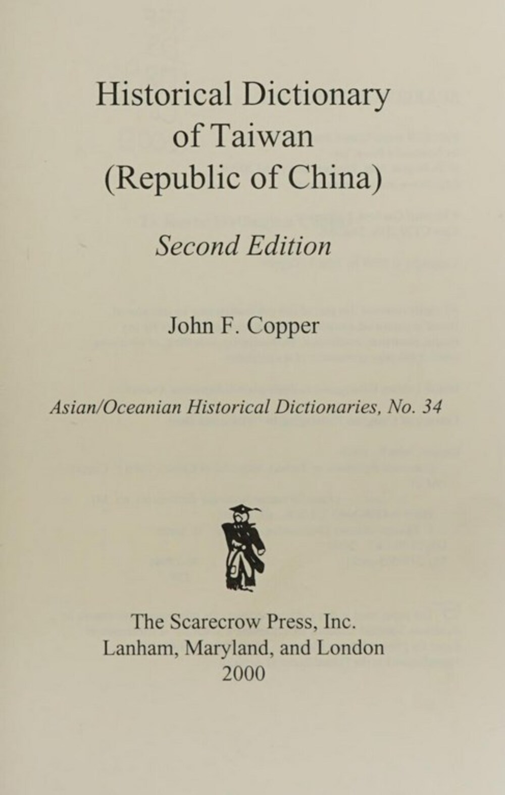 Cover für Historical dictionary of Taiwan (Republic of China)