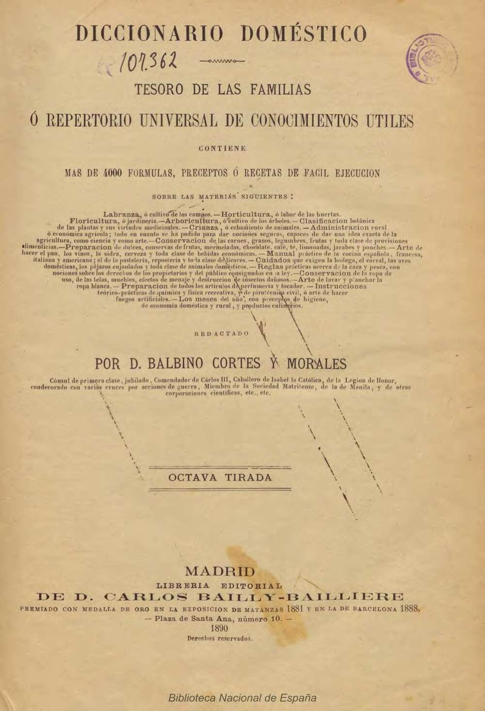 Cover für Diccionario doméstico