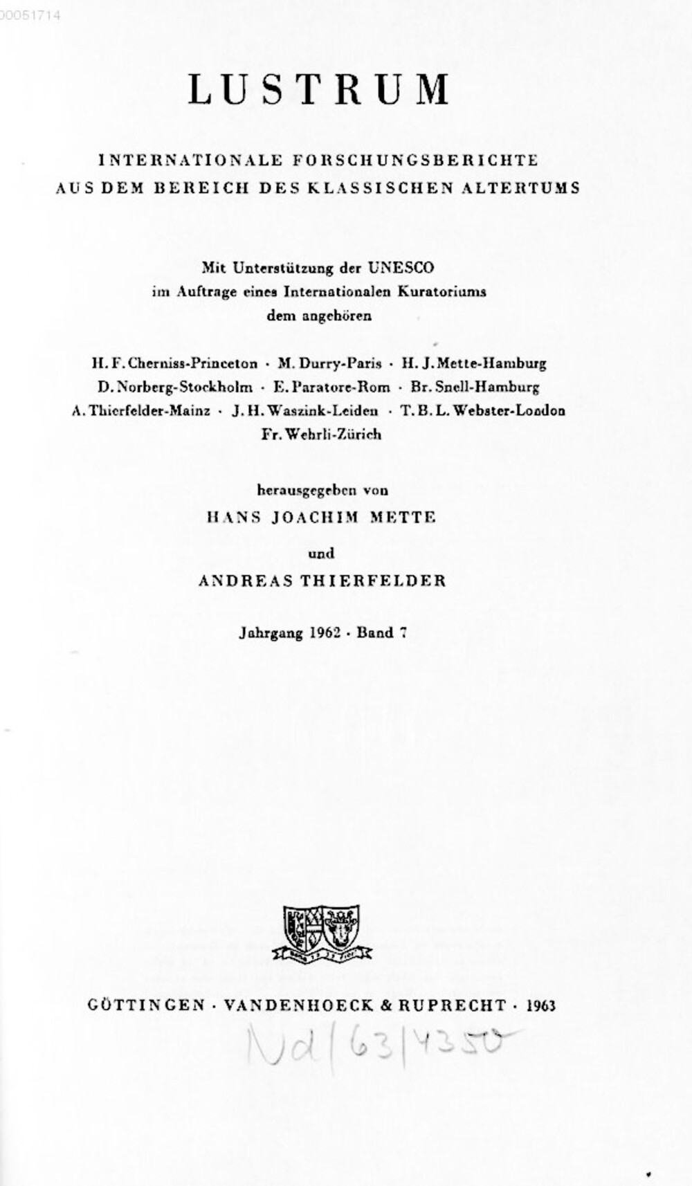 Cover für Quintilien 1935-1959