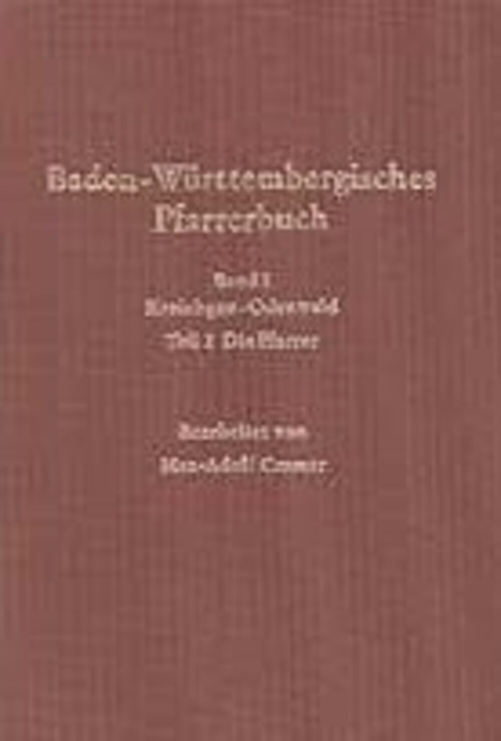 Cover für Pfarrerbuch Württembergisch Franken