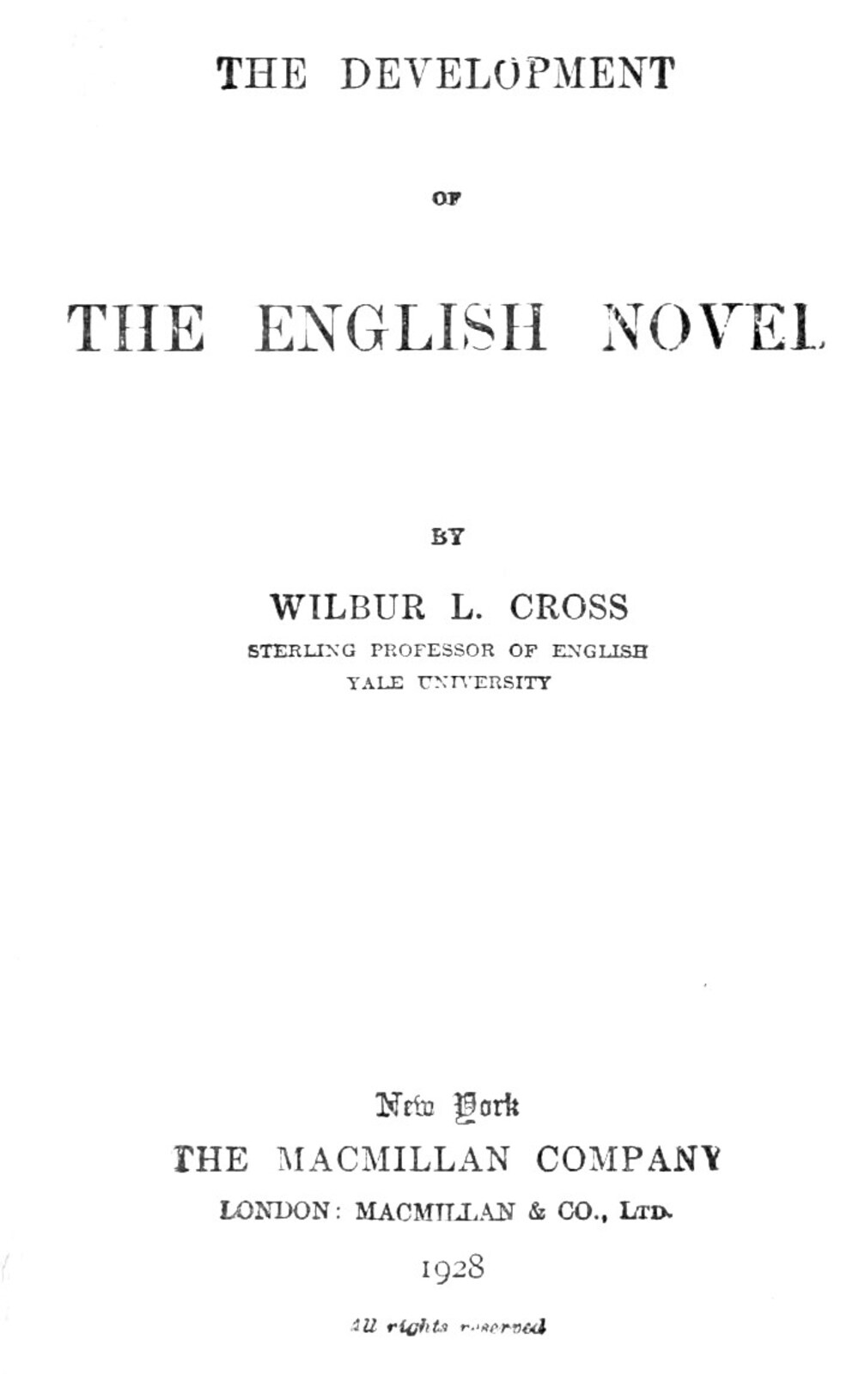Cover für The development of the English novel