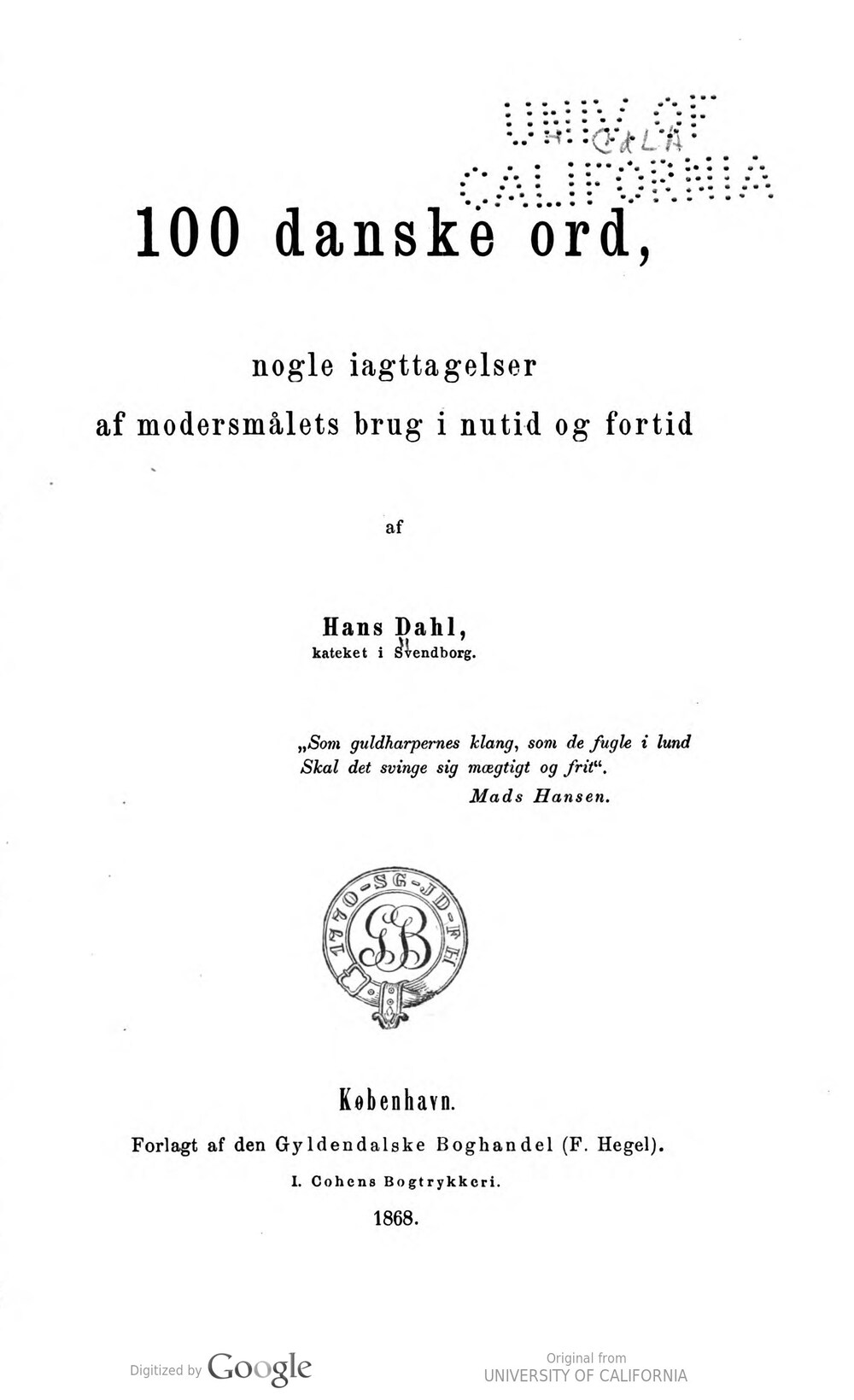 Cover für 100 danske ord