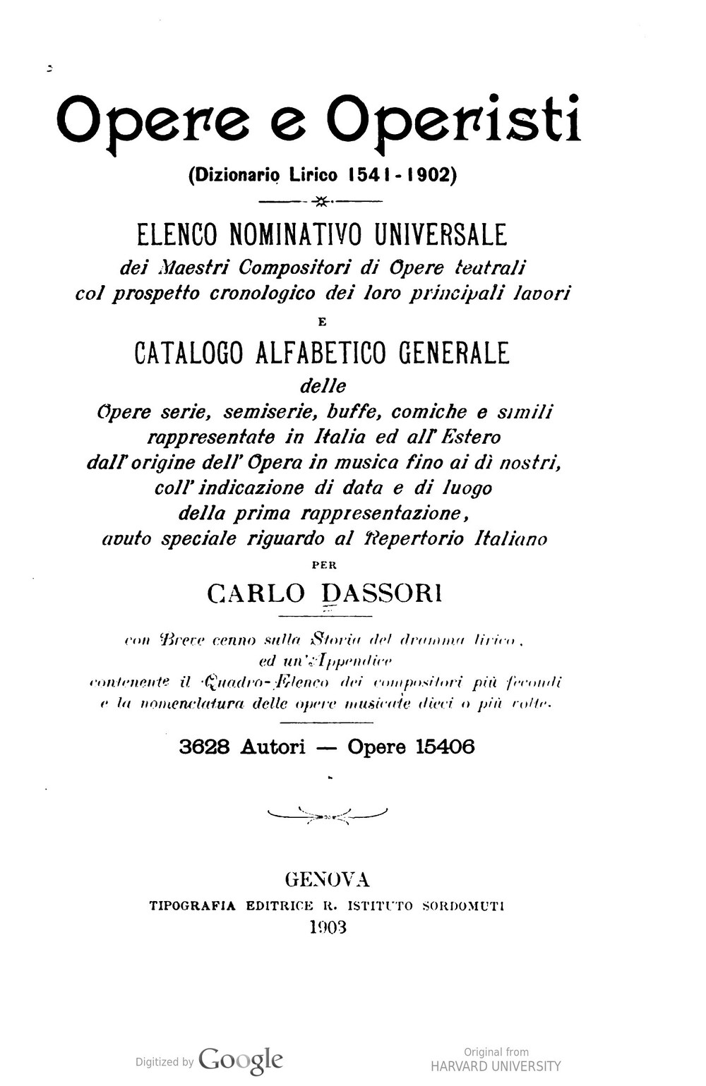 Cover für Opere e operisti