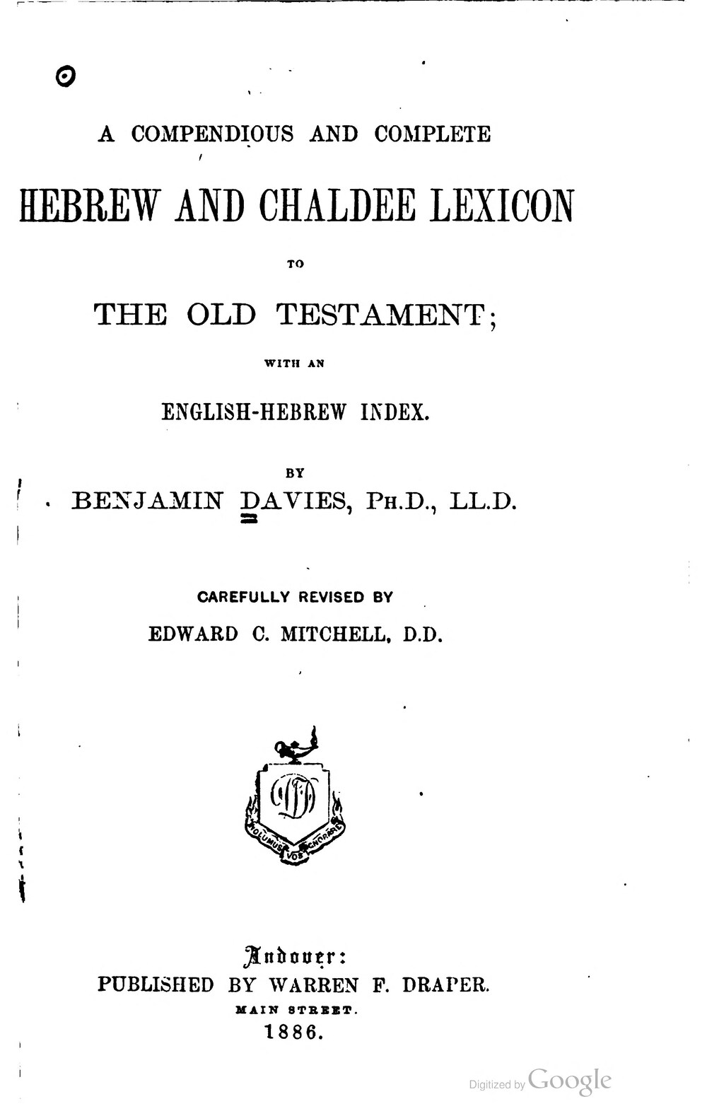 Cover für Student's Hebrew lexicon