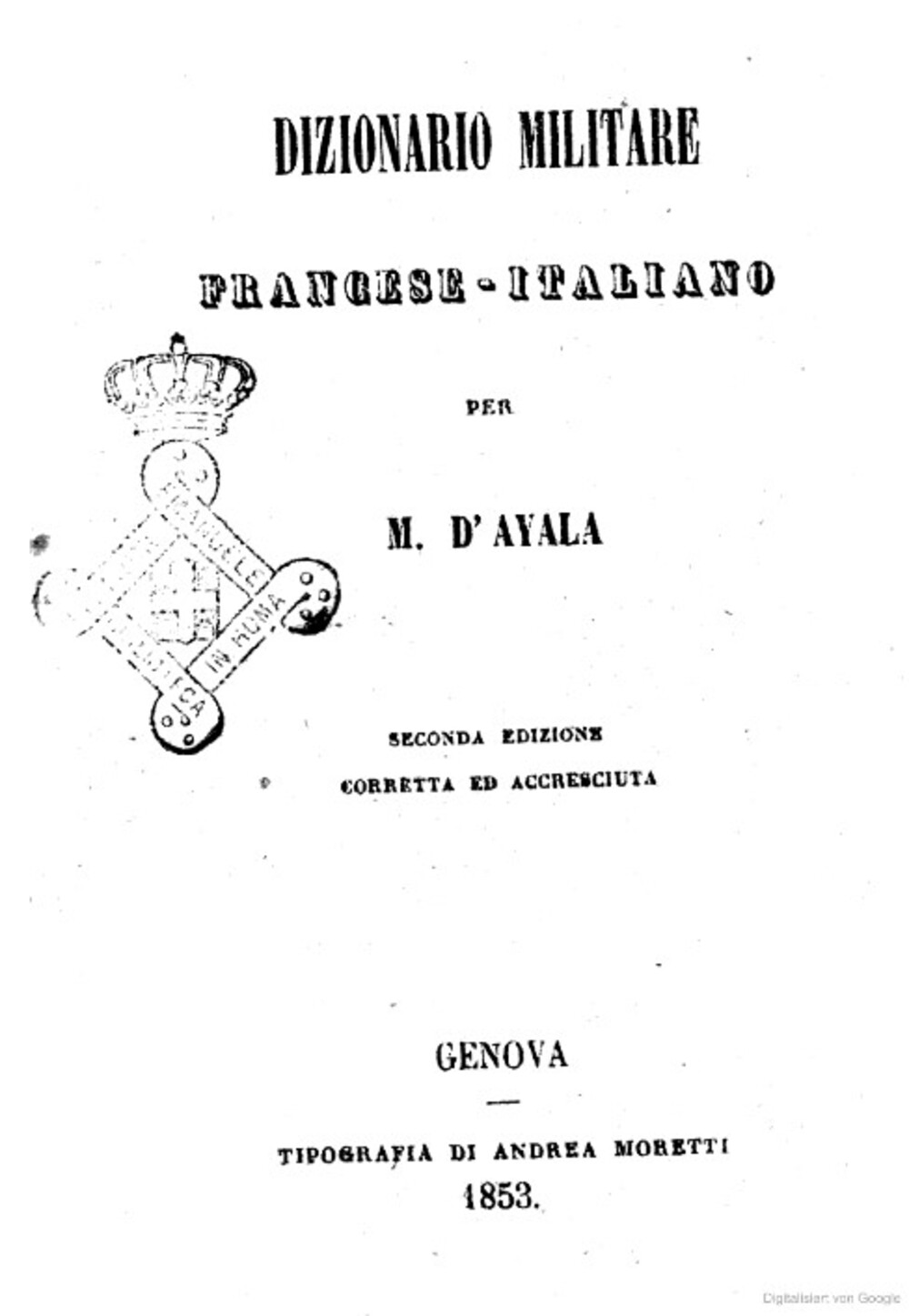 Cover für Dizionario militare francese-italiano