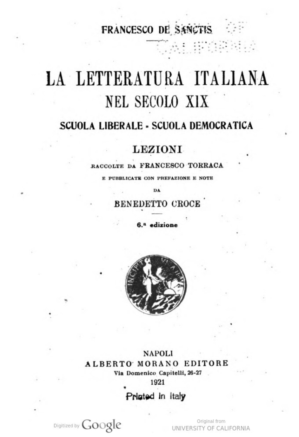 Cover für La letteratura italiana nel secolo XIX