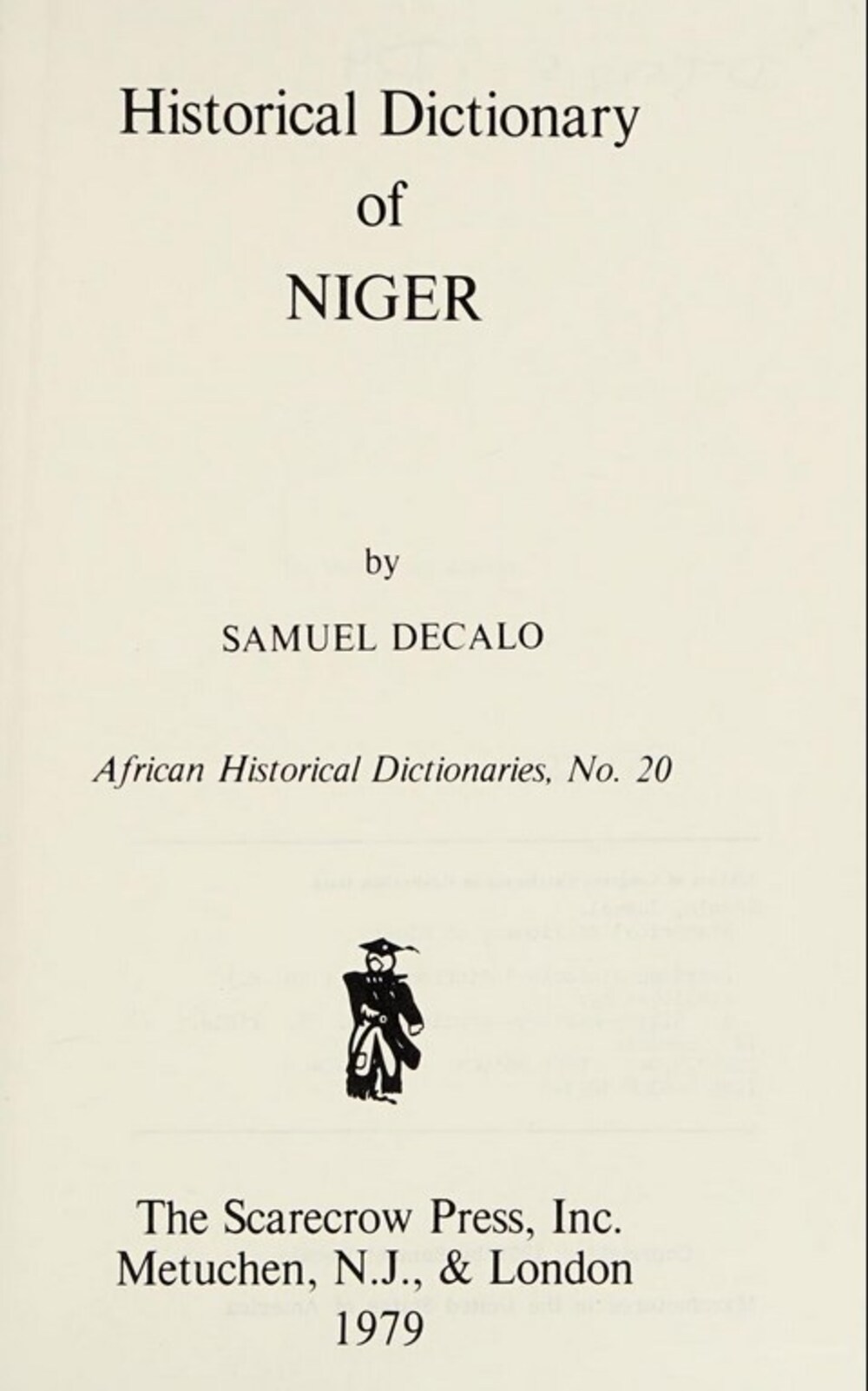 Cover für Historical dictionary of Niger