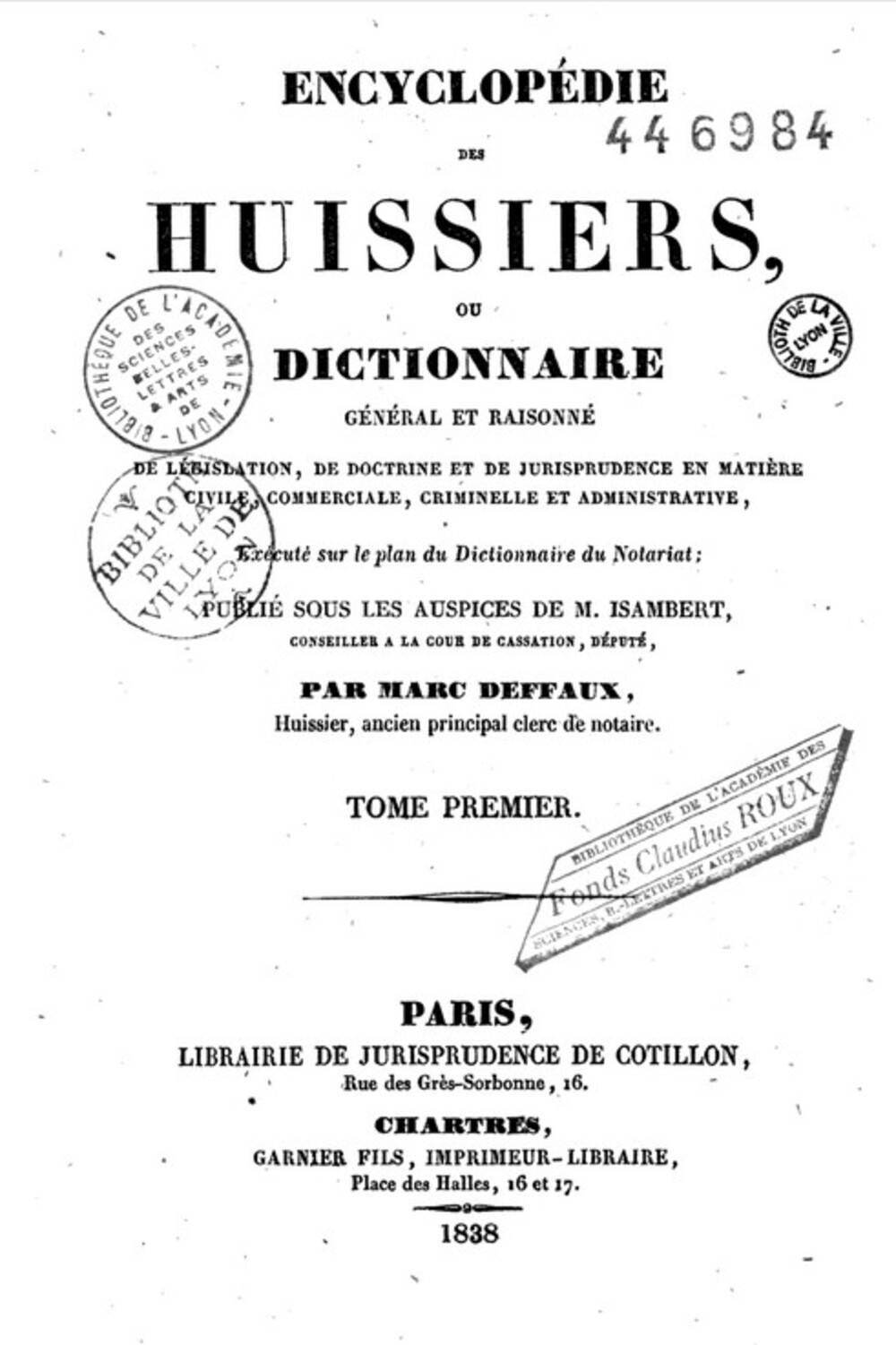 Cover für Encyclopédie des huissiers