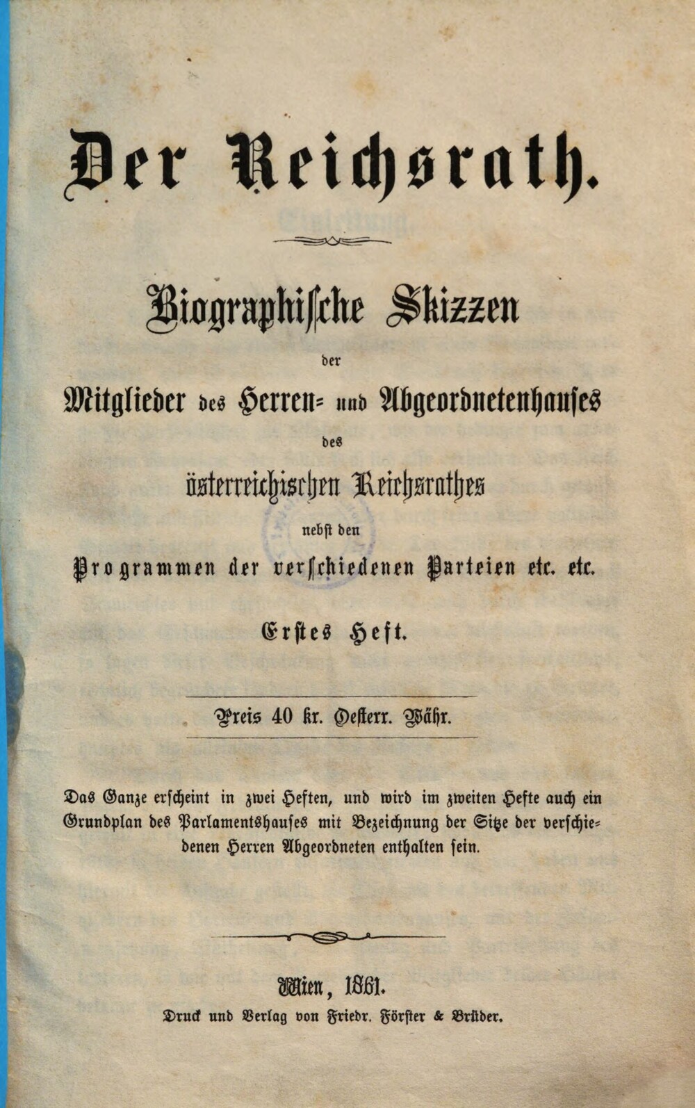 Cover für Der Reichsrath