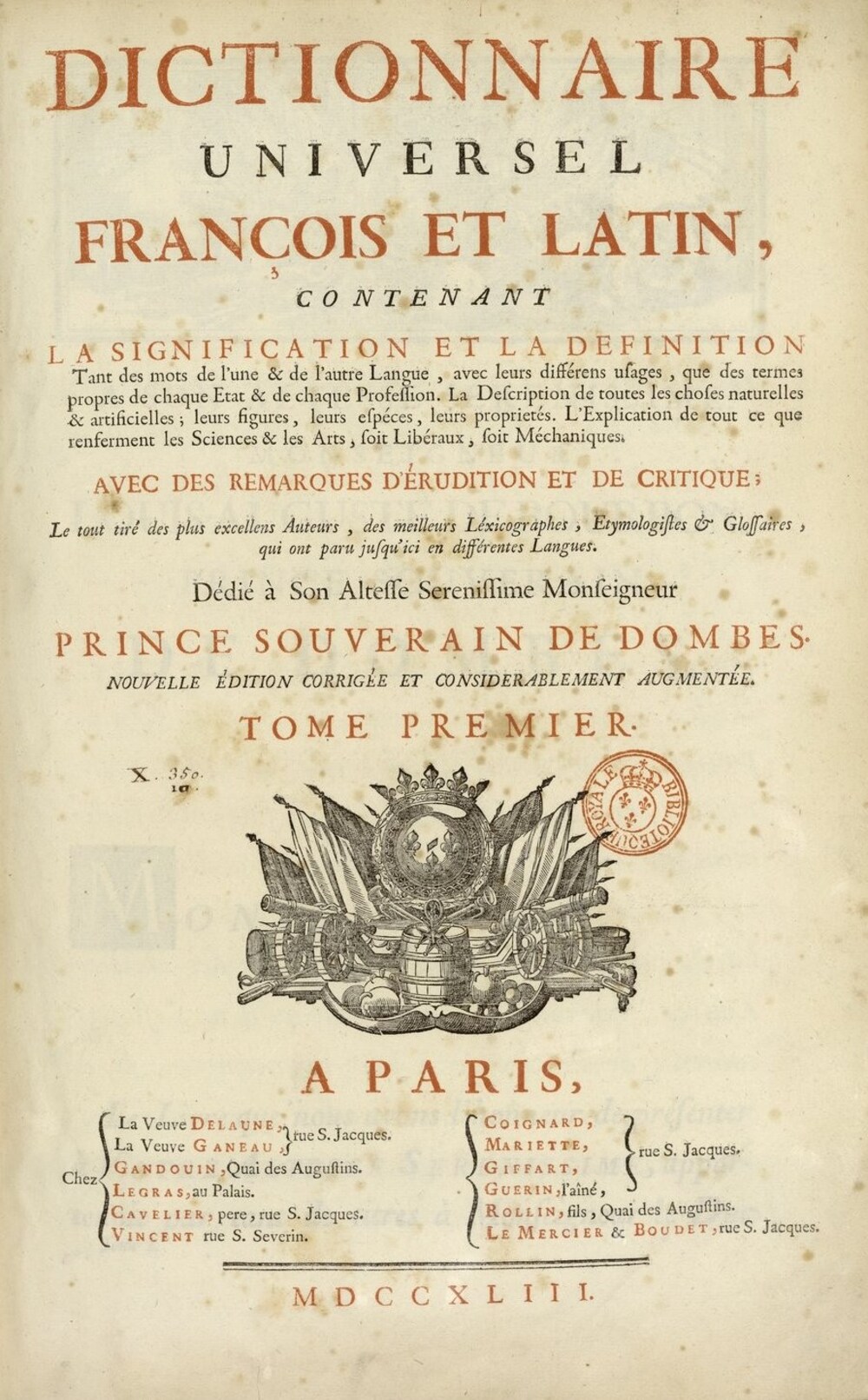 Cover für Dictionnaire universel françois et latin