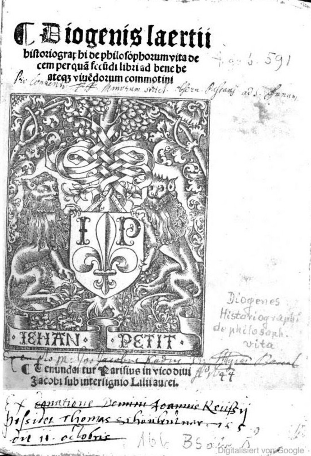 Cover für De philosophorum vita decem