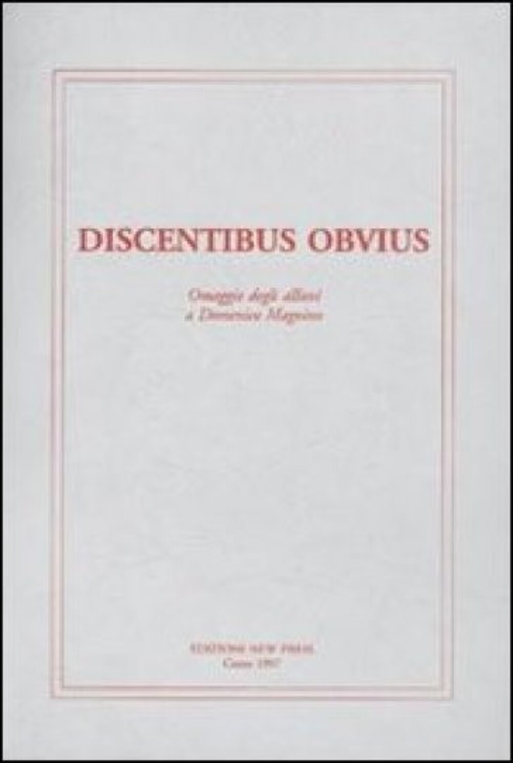 Cover für Discentibus obvius