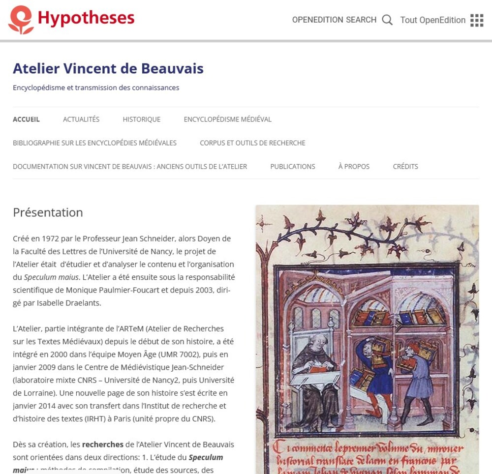 Cover für Atelier Vincent de Beauvais