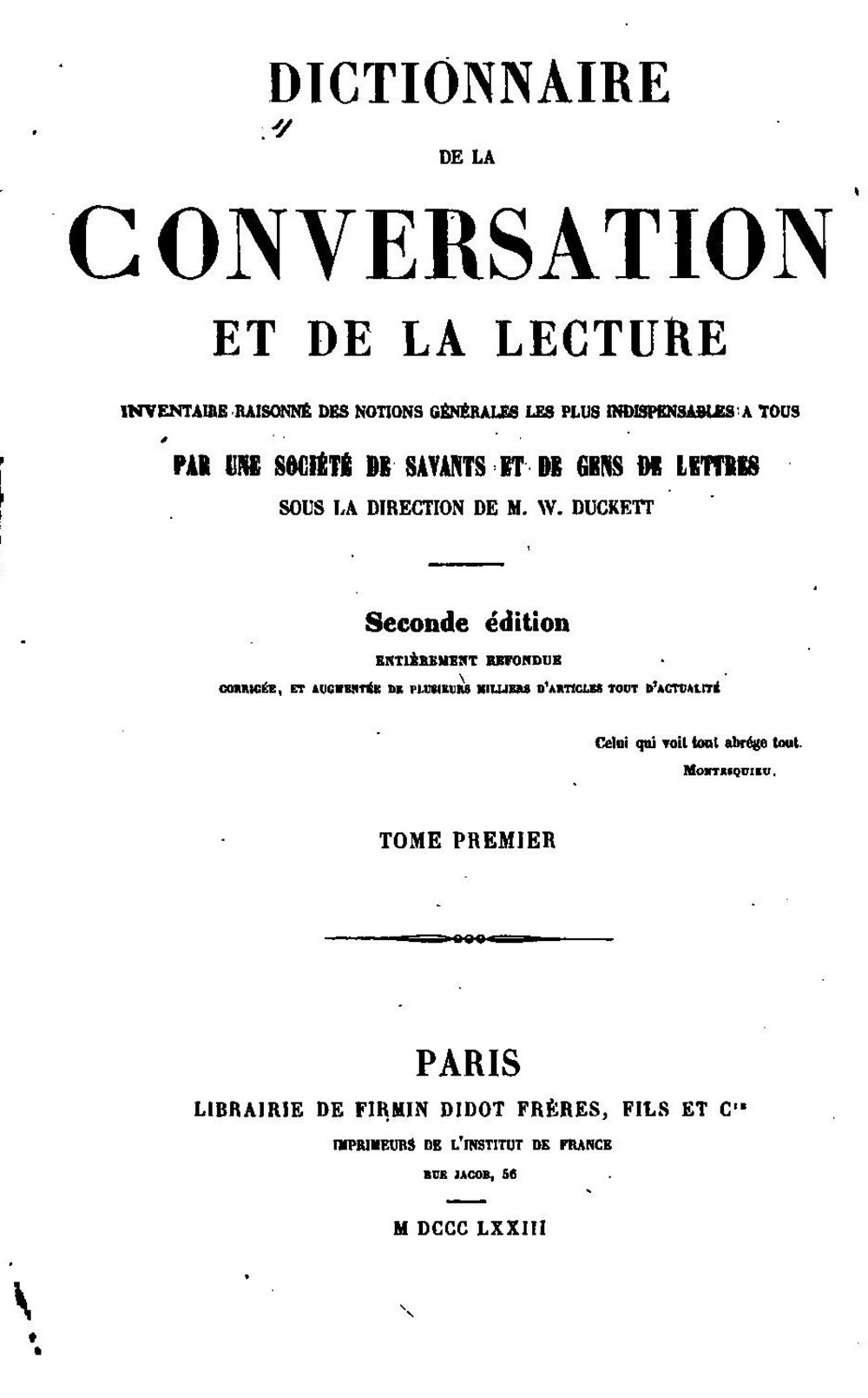 Cover für Dictionnaire de la conversation et de la lecture