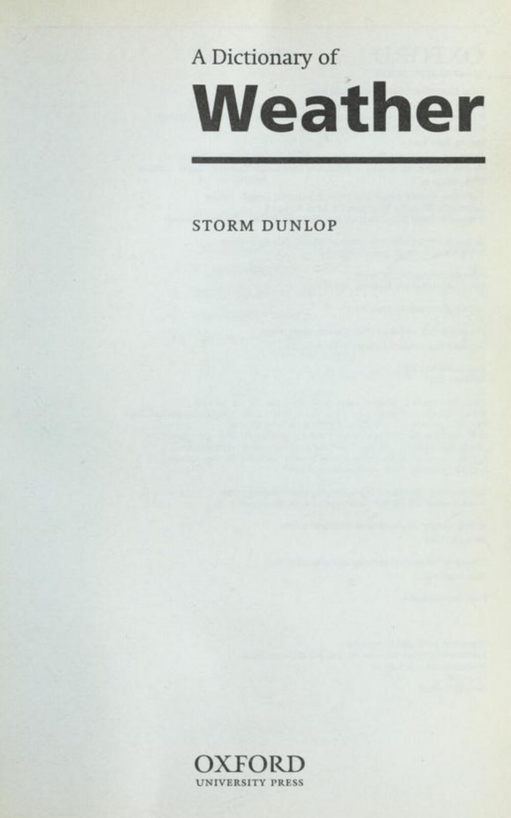 Cover für A dictionary of weather