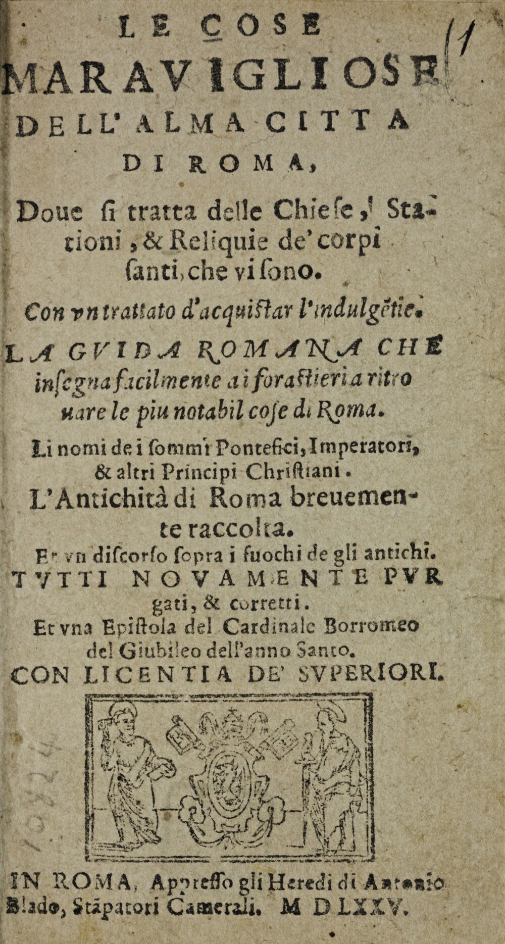 Cover für Le cose maravigliose dell'alma citta di Roma