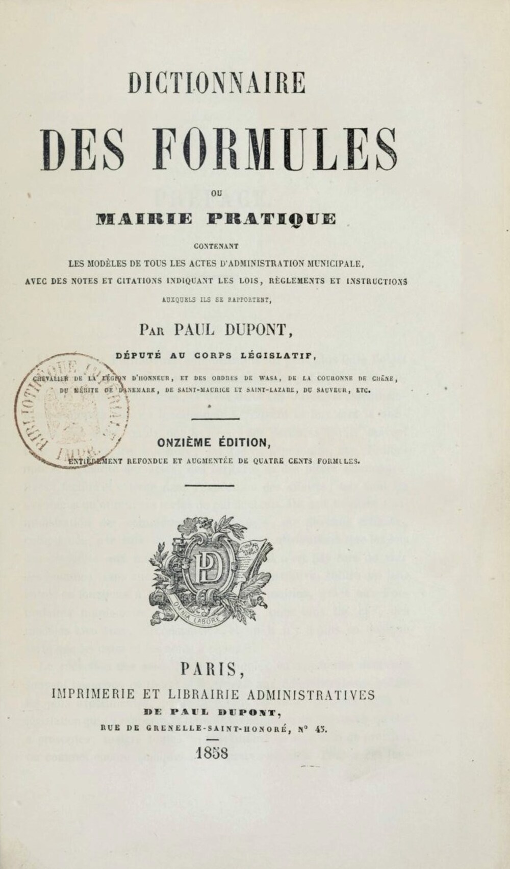 Cover für Dictionnaire des formules