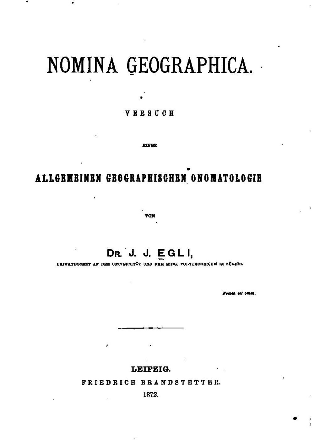 Cover für Nomina geographica