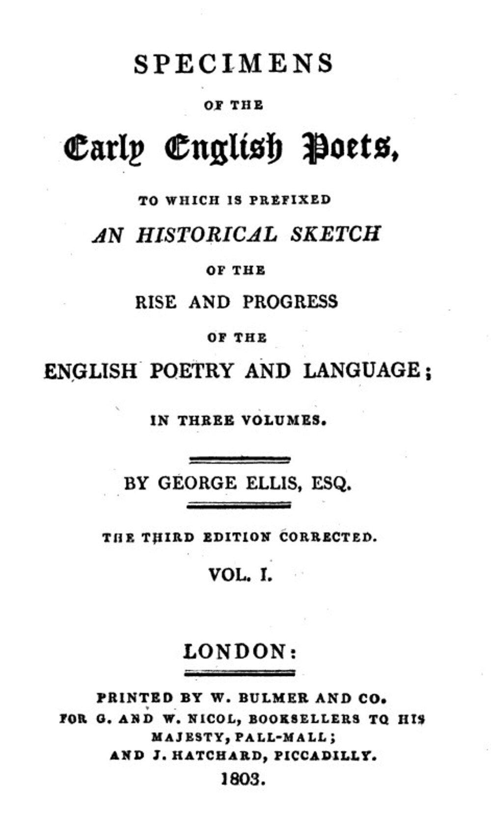 Cover für Specimens of the early English poets