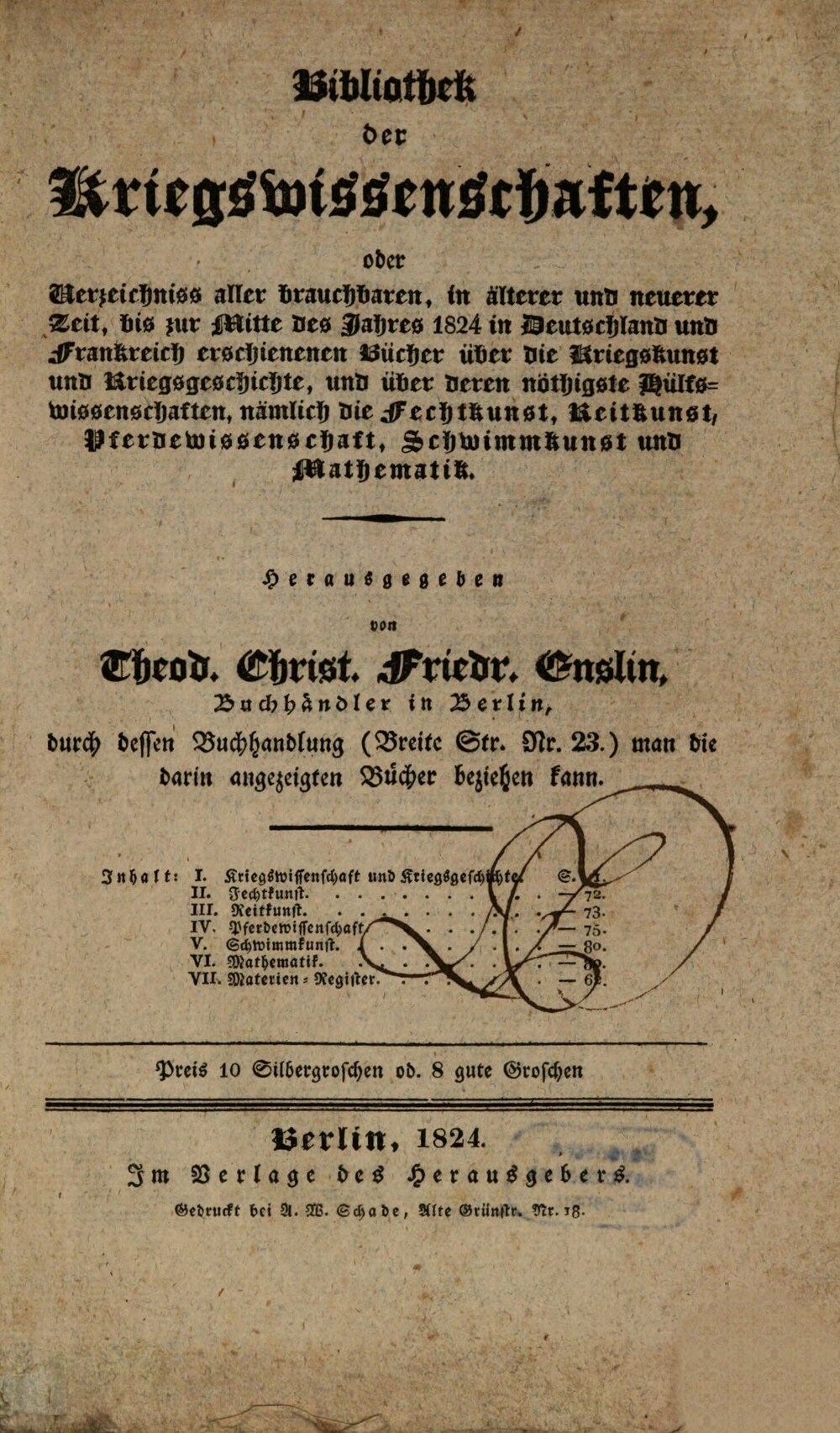 Cover für Bibliothek der Kriegswissenschaften