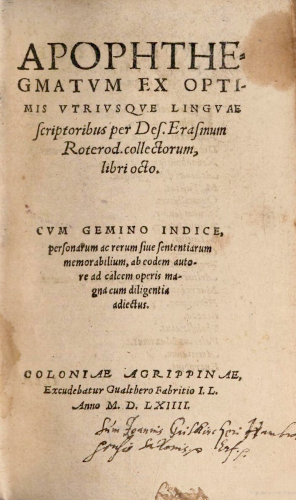 Cover für Apophthegmatum